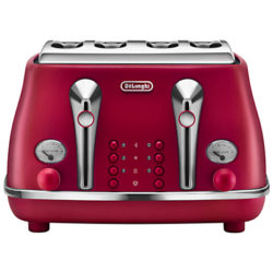 De'Longhi Elements 4-Slot Toaster Flame Red